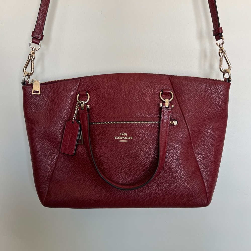 Coach Leather Maroon Satchel